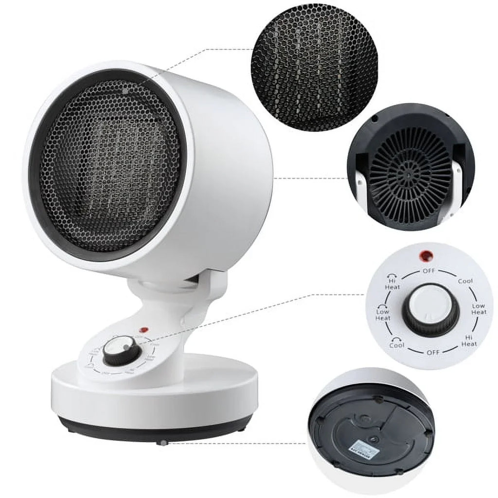 (900W), Heat and 3 , modes Heat Cooling Up Heat (1500W), Machine Low Space & Office Heater for Fan,with Cool including Space Quick 2-In-1 High Mode Electric Fan, (10W) Cool Home, Warm