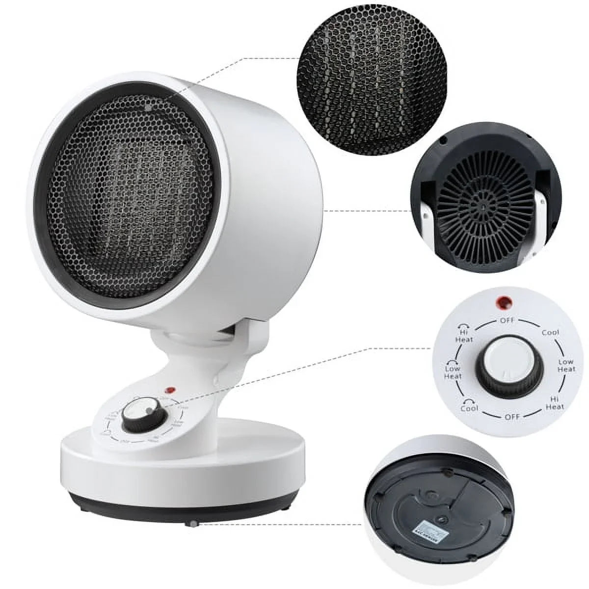 (900W), Heat and 3 , modes Heat Cooling Up Heat (1500W), Machine Low Space & Office Heater for Fan,with Cool including Space Quick 2-In-1 High Mode Electric Fan, (10W) Cool Home, Warm