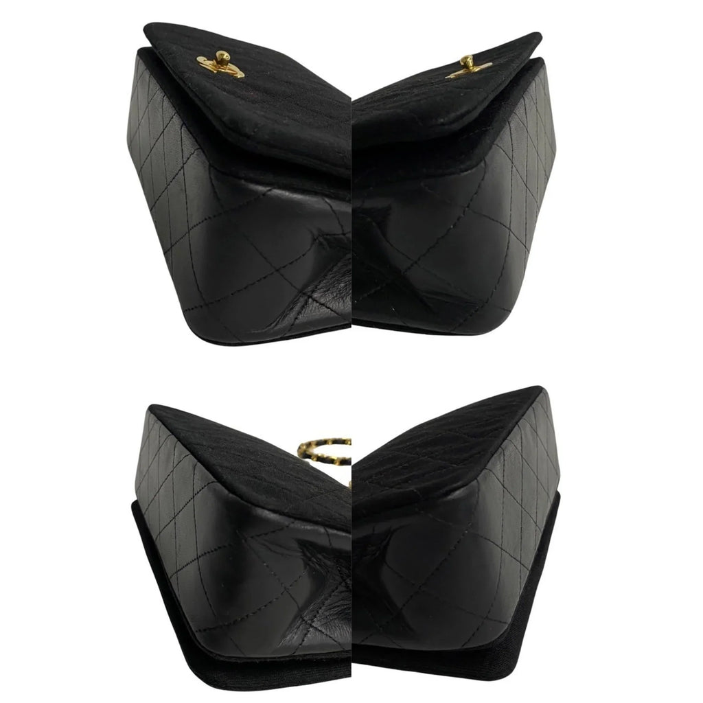 73960 Full Matelasse Lambskin CHANEL Cotton Shoulder Flap Bag (Good) Turnlock Chain Pre-Owned