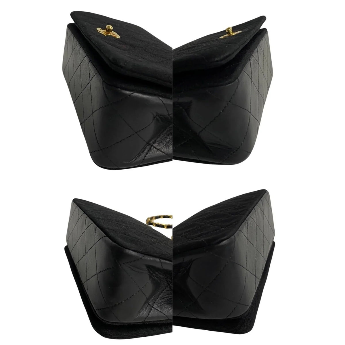 73960 Full Matelasse Lambskin CHANEL Cotton Shoulder Flap Bag (Good) Turnlock Chain Pre-Owned
