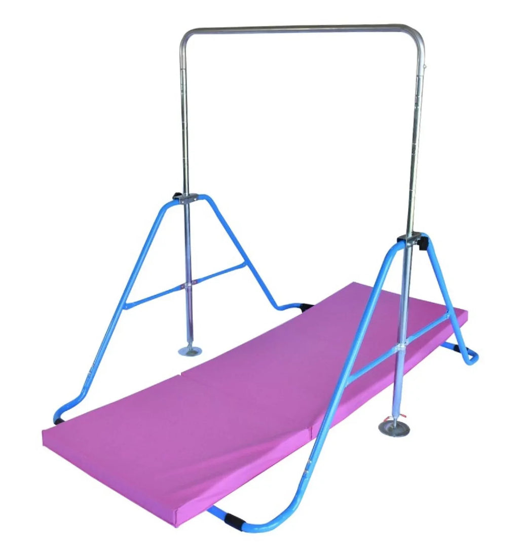 for Bars Bar Monkey Training Mat Expandable Bar Folding Kids Blue Climbing Gymnastic Bar Height Kip Horizontal Tower Gymnastics with Fitness Kip Adjustable