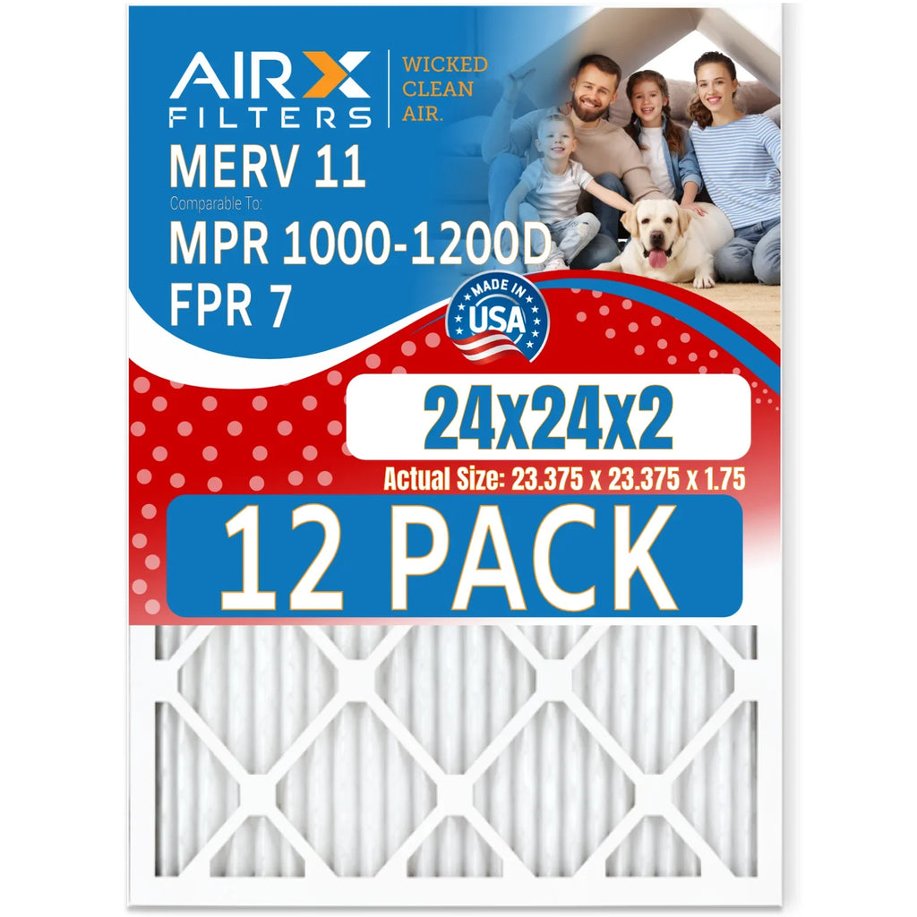 MPR 11 MPR to AIRX 24x24x2 Made in FILTERS Comparable & Pack 7 Rating, AIR. Filters WICKED 12 1200 USA Filter Furnace by MERV Air of FPR - 1000, CLEAN