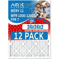 MPR 11 MPR to AIRX 24x24x2 Made in FILTERS Comparable & Pack 7 Rating, AIR. Filters WICKED 12 1200 USA Filter Furnace by MERV Air of FPR - 1000, CLEAN