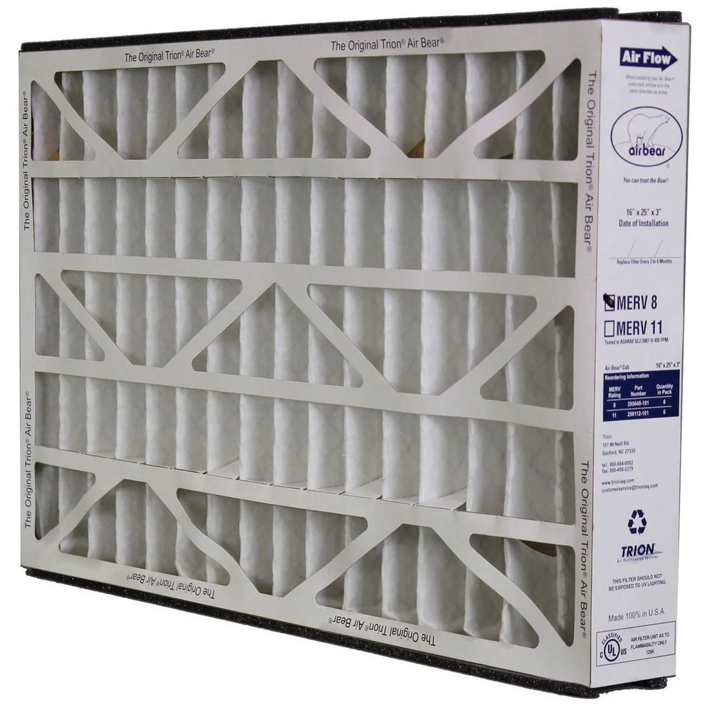 Pack) Air Bear (6 Purifier Trion Inch 16x25x3 255649-101 Filter Air 8 MERV