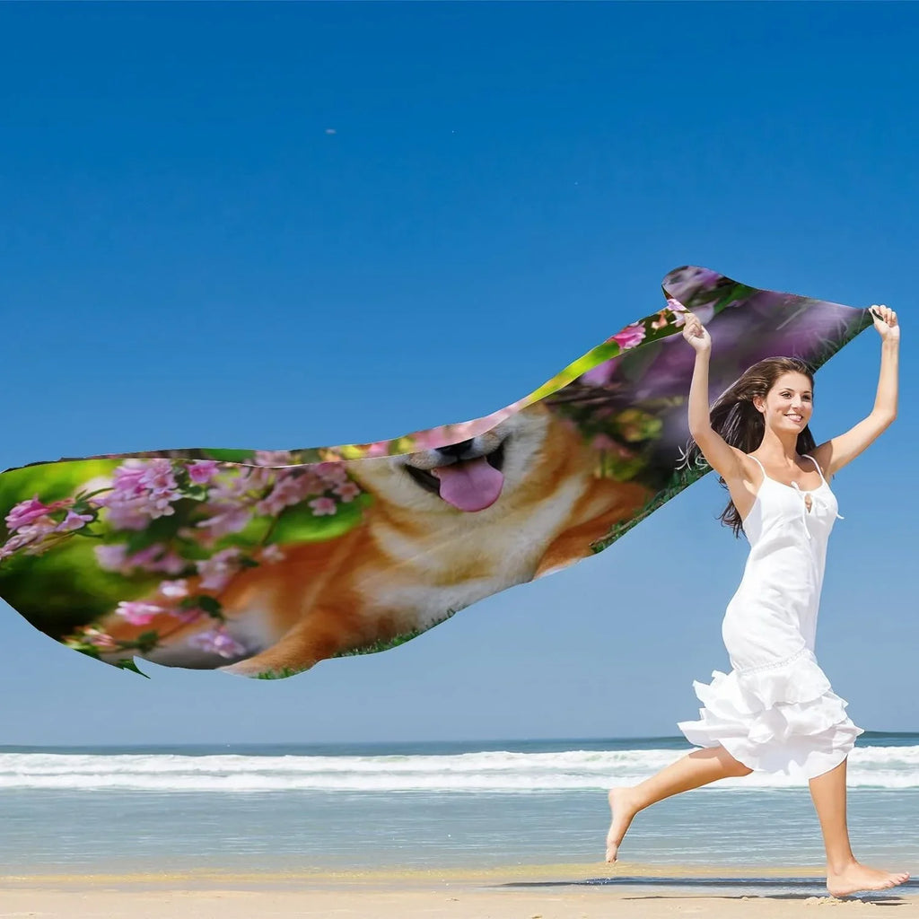 Dog Women In for Wrap Long Girls Scarves Flowers Silk Lightweight Shawl Hyjoy Neck Lying Scarf