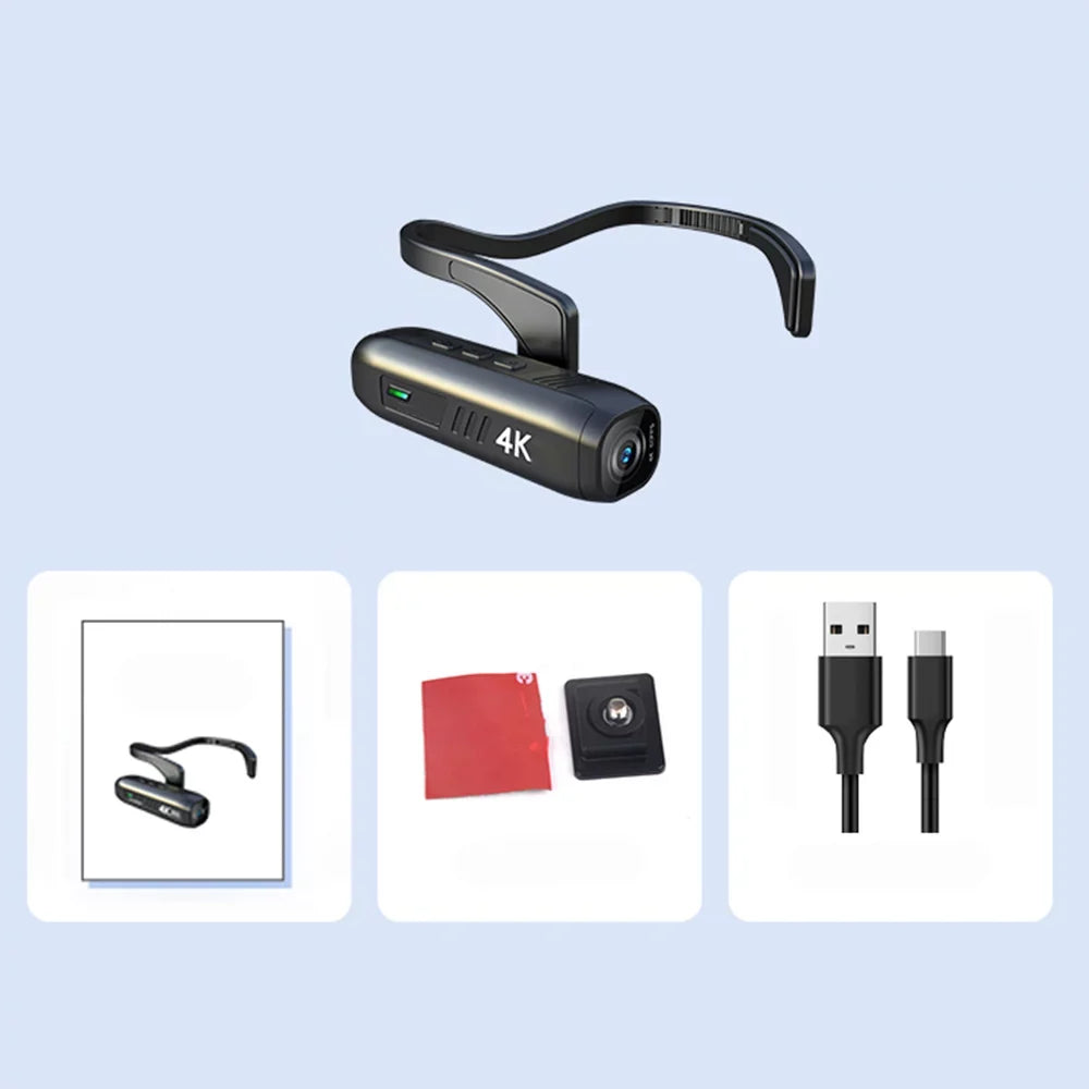 EP6 Recorder Video WiFi Wearable Camera Andoer Camcorder 4K Webcam 1080P Vlog Hands-Off Camera 60FPS Camera Camera FHD Head Mounted