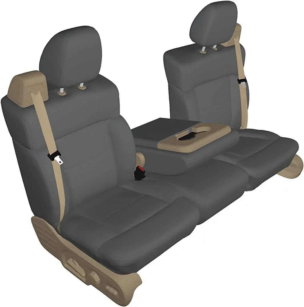 in XLT with Gray Super Opening 40/20/40 Console Cab Ford Split 2004-2008 F150 Front F369 Seat Headrests, Adjustable Center Twill