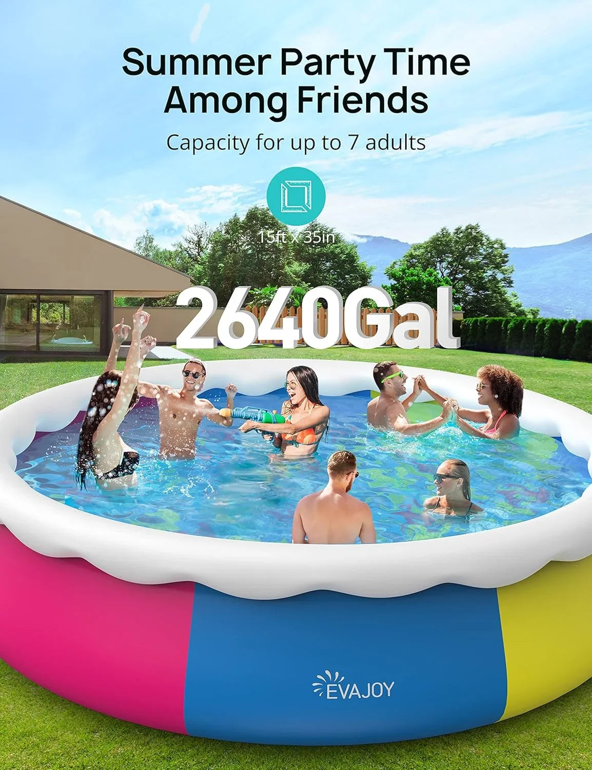 and *35in Cover, 15ft Include Blue 7 Ground Pump, Filter Inflatable Cloth Track Swimming Pool