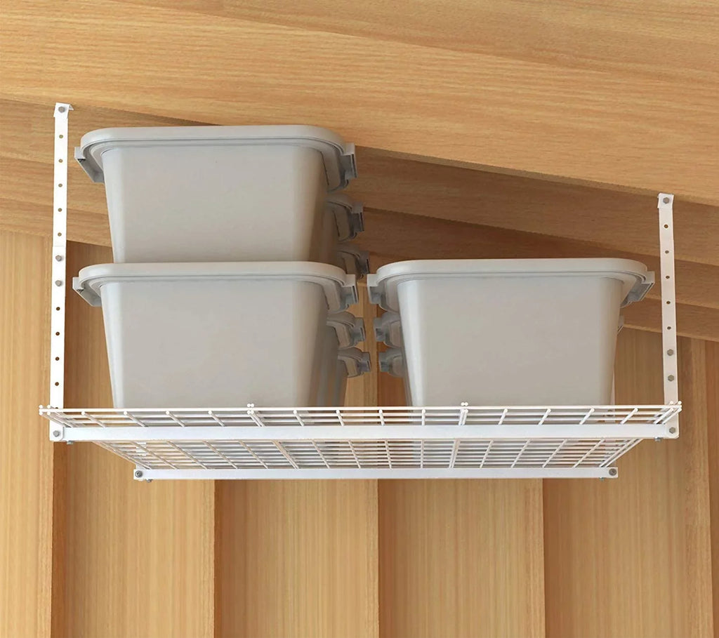 45-Inch Overhead HyLoft Organization 45-Inch Garage 00540 System White Ceiling by Mount Rack Storage