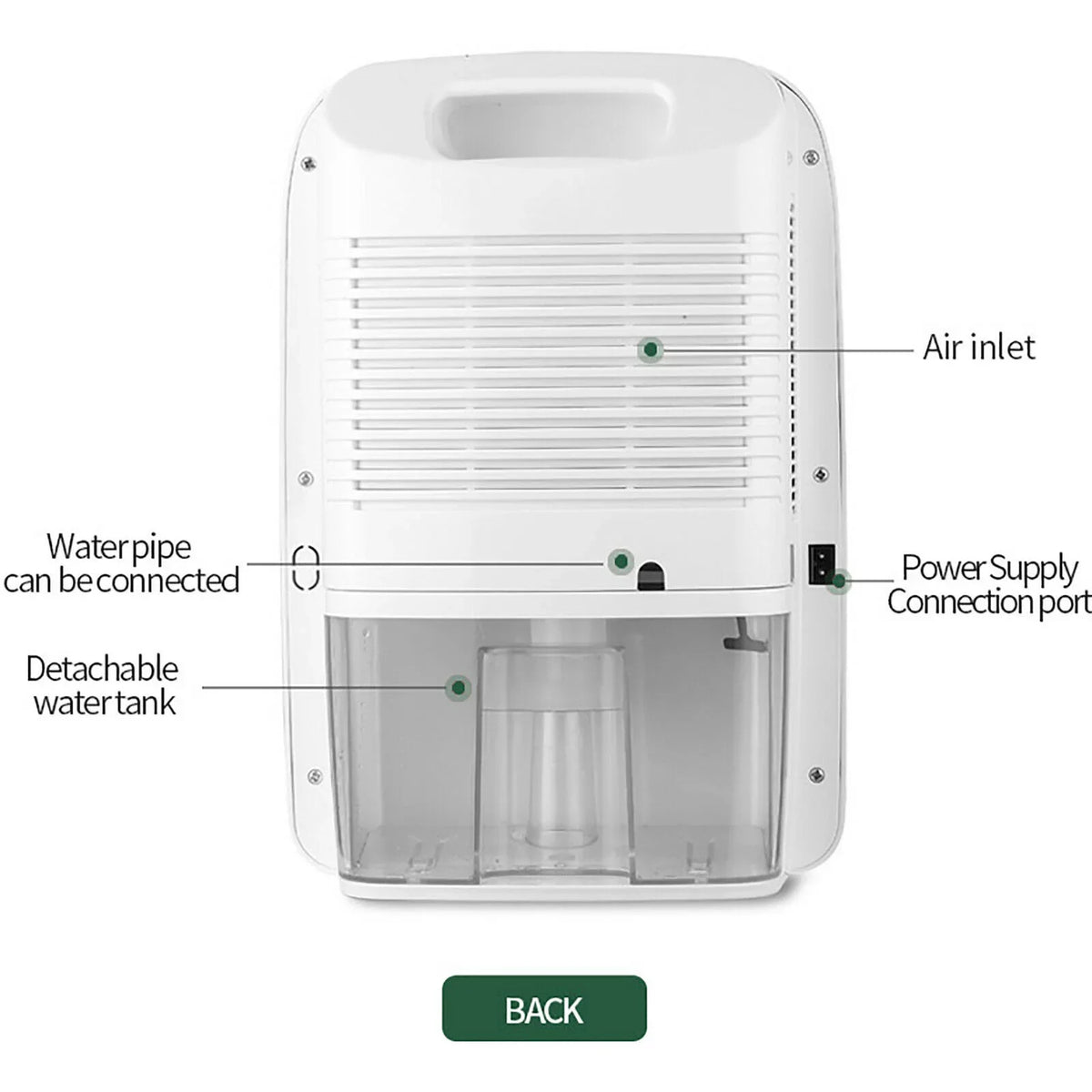 W/Remote Dehumidifier Home Absorber Damp Wet Air Moisture Portable Dryer