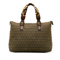 Bag Tote Tote (Good) Zucchino Pre-Owned Unisex Roll Braided Fendi Canvas Authenticated Fabric Green