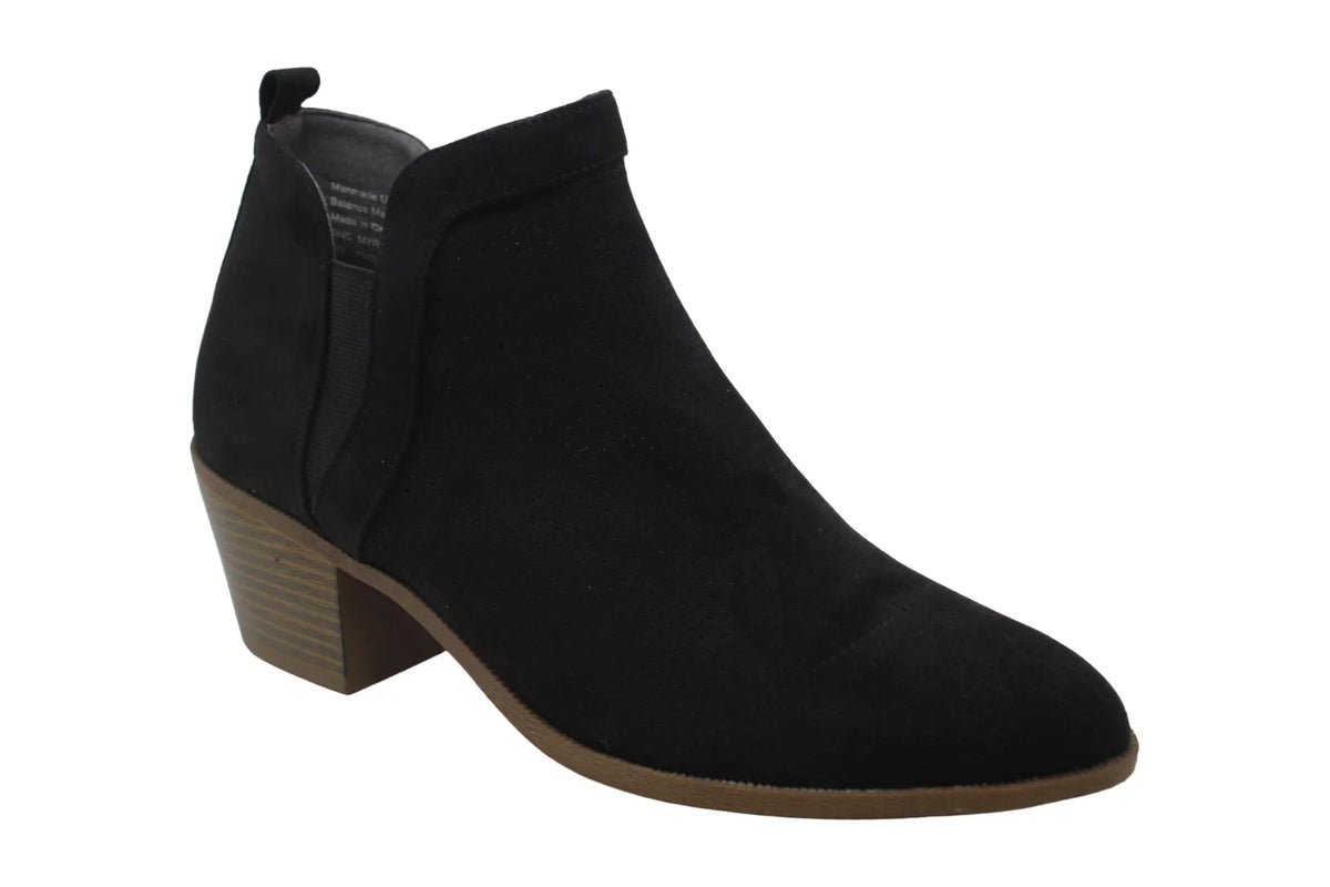 Booties Padded Gore Stretch Myrrah M 9 Toe Womens Heel Block & COMPANY STYLE Perforated Almond