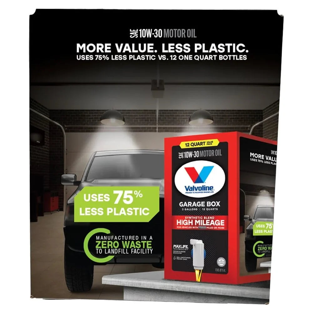 10W-30 MaxLife Valvoline Garage High QT Blend Oil Mileage Motor 12 Box Synthetic