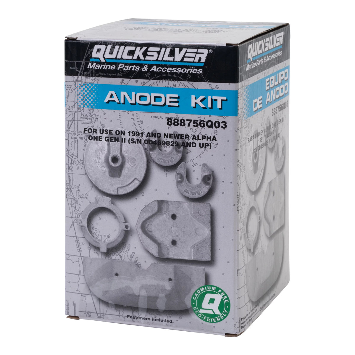 One Anode Kit Gen Quicksilver Alpha II 888756Q03 Aluminum