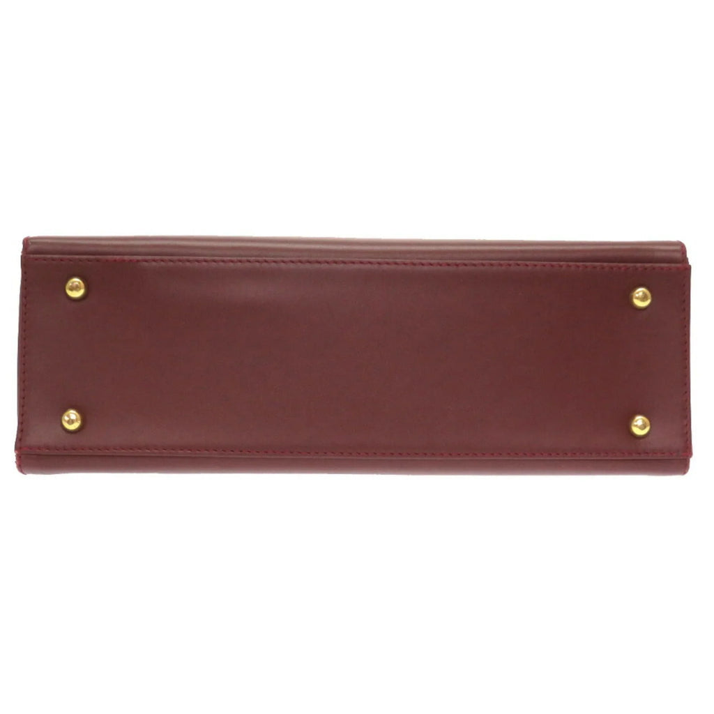 red line Cartier (Good) handbag must Pre-Owned bordeaux leather