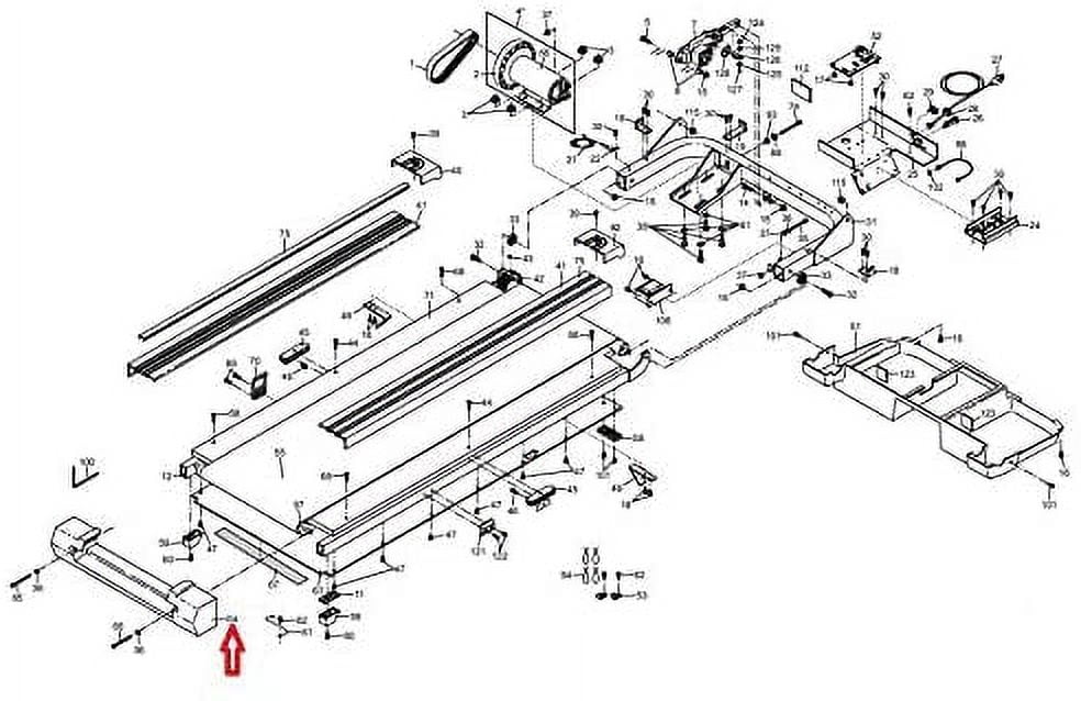 157004 Treadmill Works 161702 Roller Healthrider Endcap Image Proform Weslo with Rear
