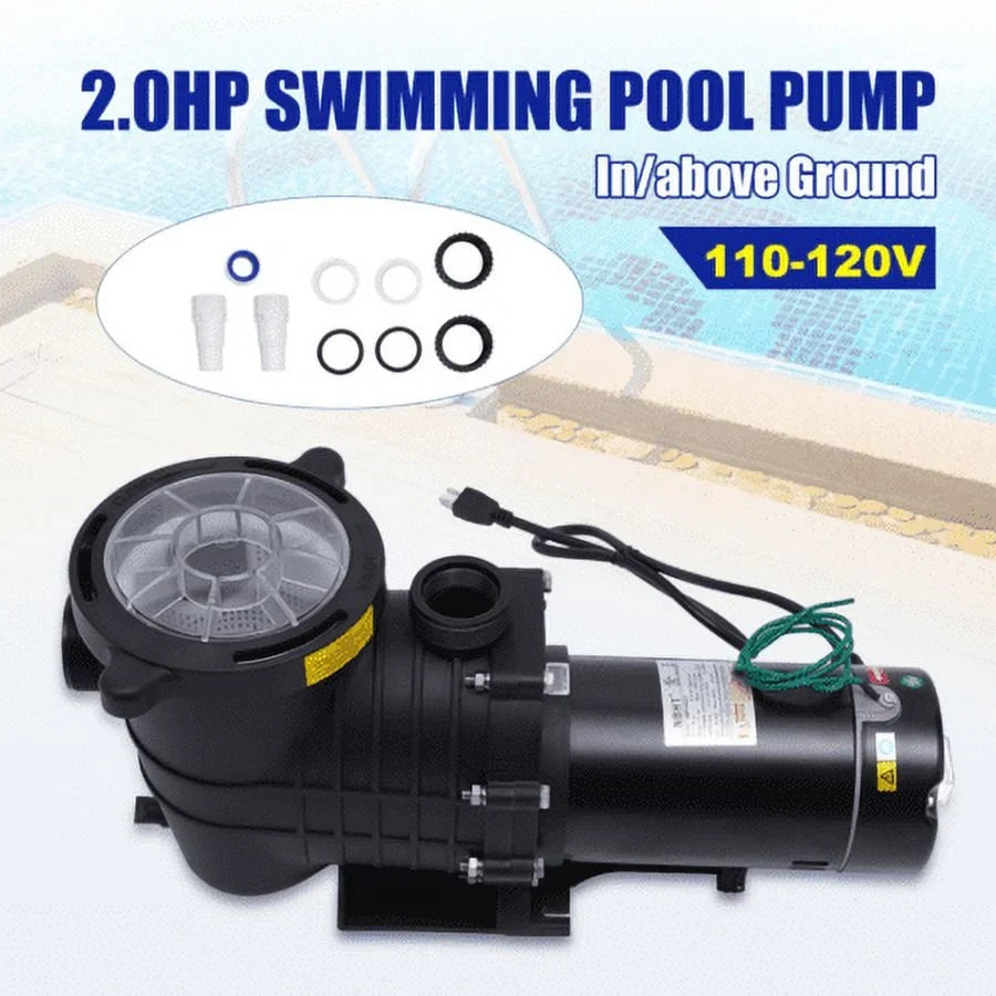 Motor Pump Filter Pool In/Above Swimming w/Strainer 2.0HP Ground 7080GPH
