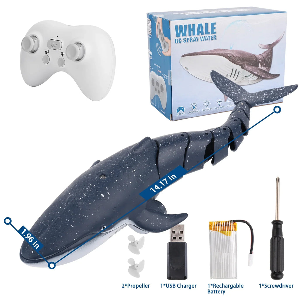 Remote Toys Diving Control for Pool Whale Toys, Spray Kids, Boat Toys, Boys Girls, Class RC Boat RC Toy Shark for Swimming Pool for Ant Water