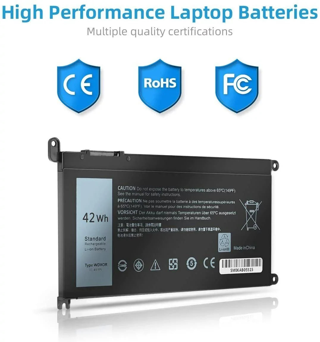 7368 15 7569 7579 Battery 5567 13 FC92N Inspiron 5368 WDX0R Dell 5568 10x For
