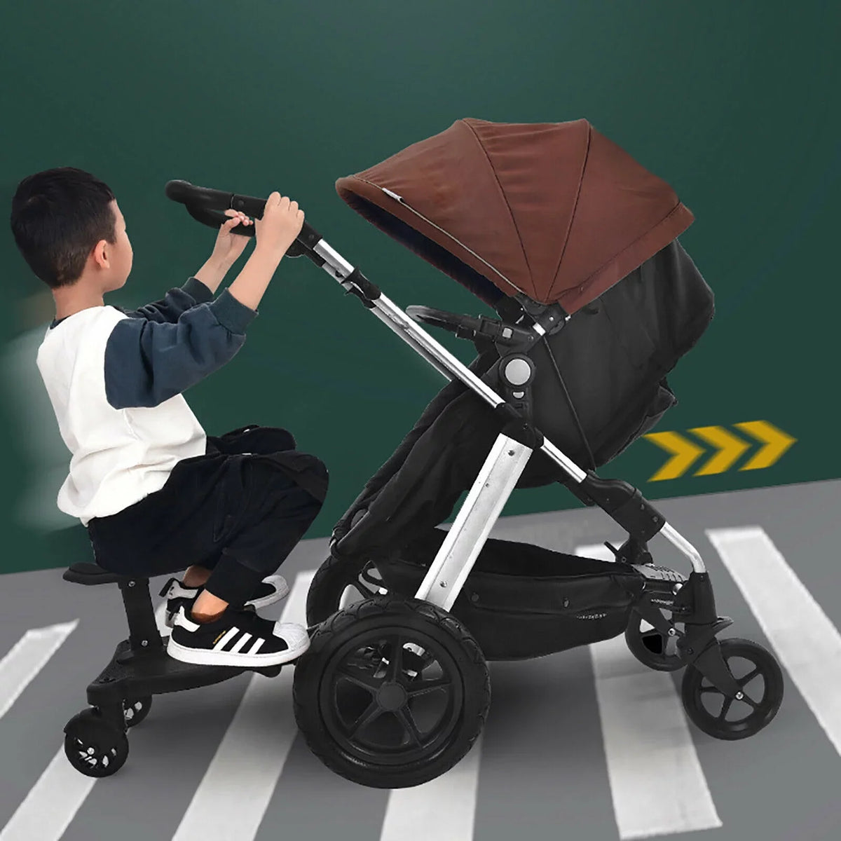 Seat Ride PP In Board Anti-Slip Pedal Pushchair Board 1 2 Pedal Board with Stroller Auxiliary Universal Connector Wheeled Stroller 25kg Adapter Seat Buggy Buggy Eco-friendly Board