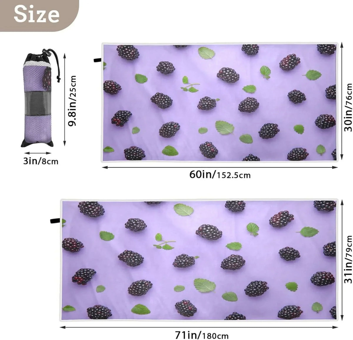'- Towel Quick Absorbent Beach Travel Swimming Dry Oversized Compact Towels for Holiday（416） Camping - Berry Super Bestwell Towel Lightweight
