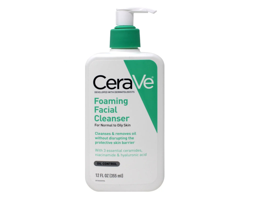with Fragrance-Free Hyaluronic CeraVe Acid Foaming Wash Cleanser. Face Face