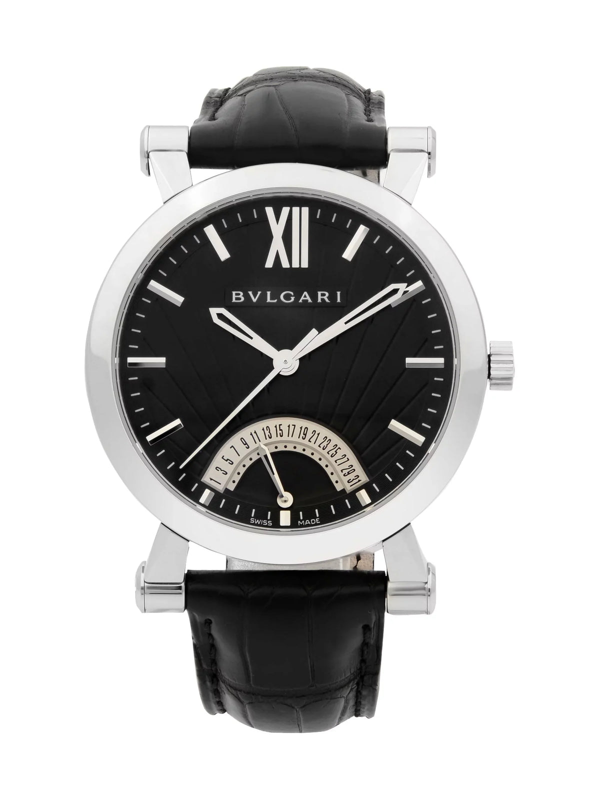 Mens Steel SB42SDR Sotirio Retrograde Bvlgari Automatic Watch Dial