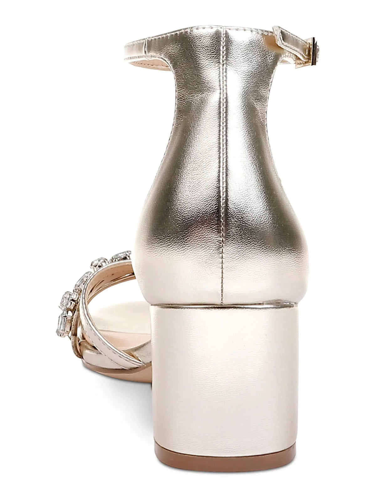 Dress Block JEWEL Round Shoes Rhinestone Sandals Cushioned MISCHKA Buckle Silver Womens Heel BADGLEY Giona 7 Toe