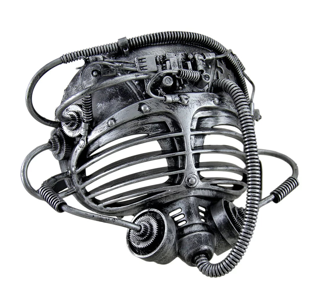 Mask Silver Face Finish - Steampunk Full Metallic Diver Zeckos Submarine