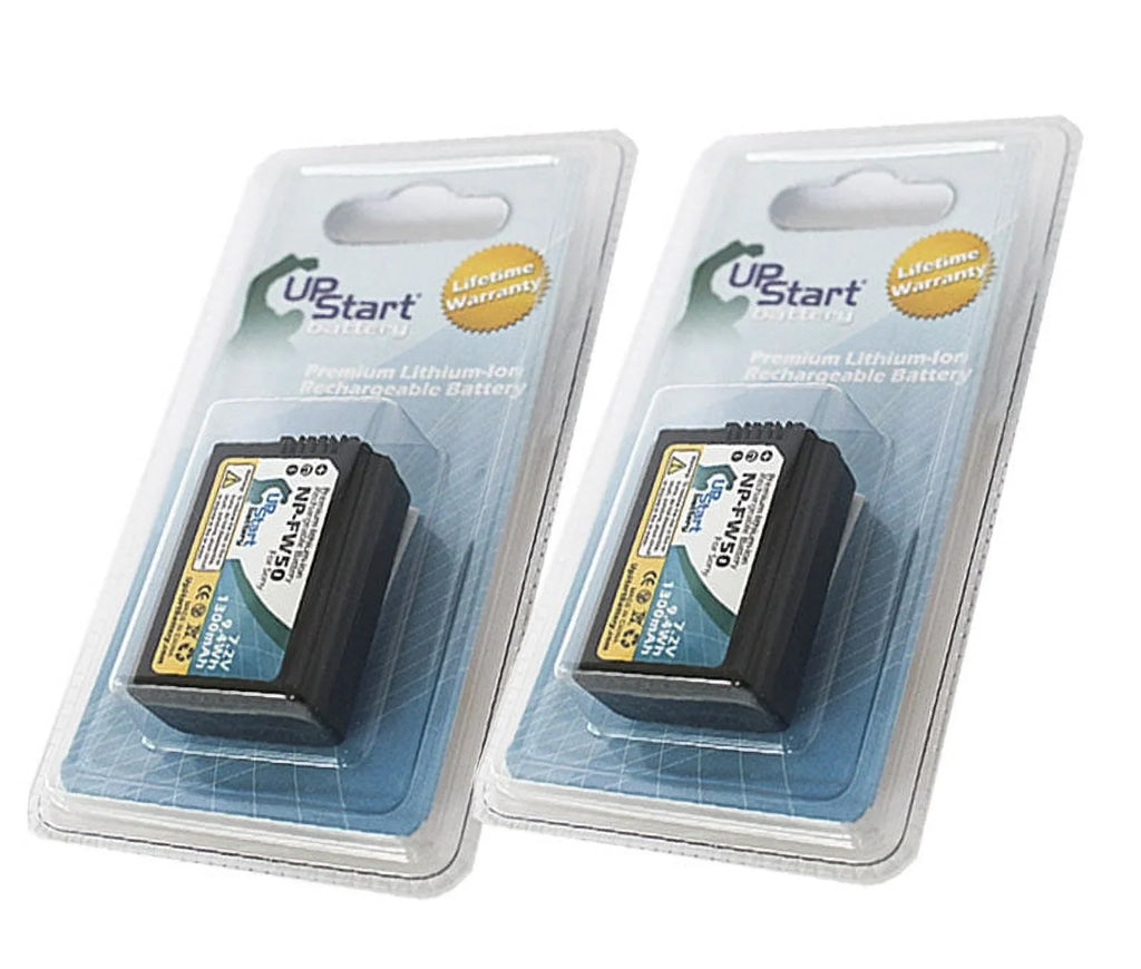 Camera NP-FW50 Alpha Digital - Sony 2x - Pack Battery 7.2V, Battery Sony Replacement (1300mAh, A3000 Lithium-Ion) for