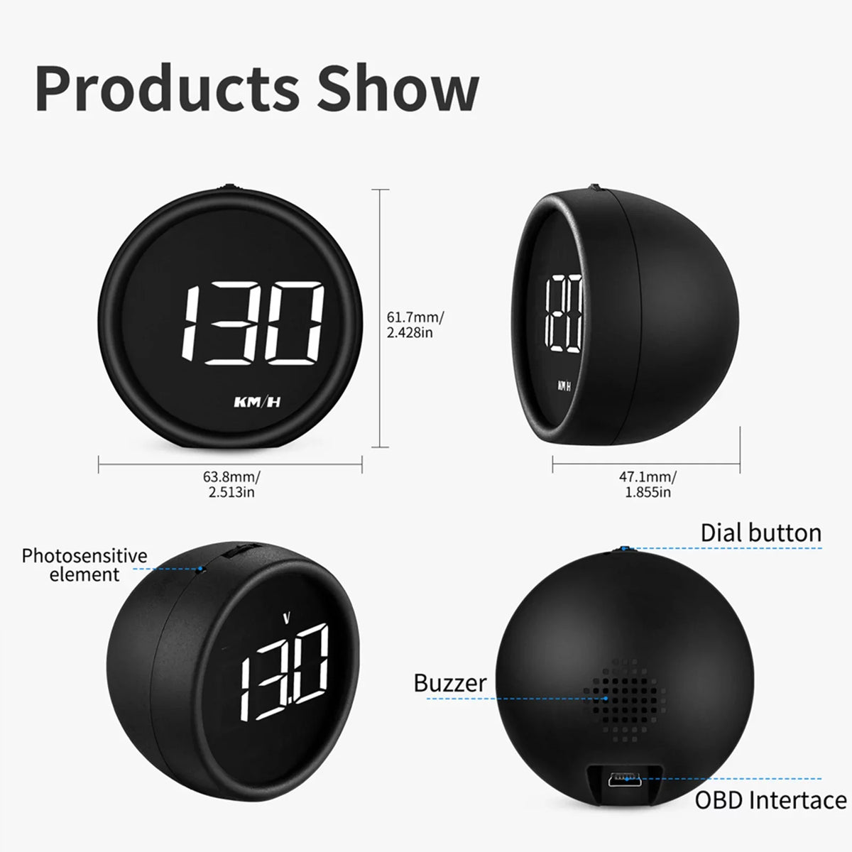 Car Driving Detector Moobody OBDII Head-Up Speedometer Diagnostic for Display Safe HUD
