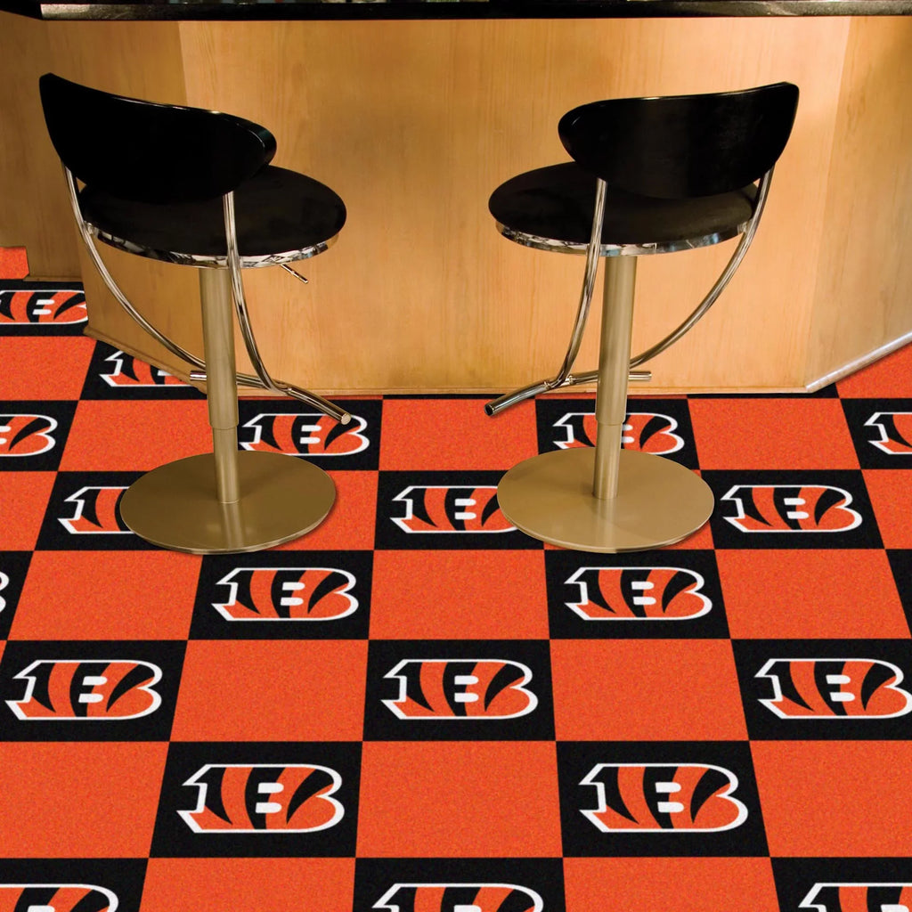 18"x18" Cincinnati Bengals Tiles NFL Carpet -