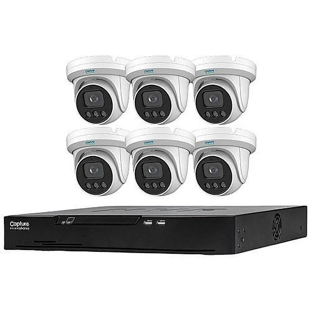 Includes NVR Turret 2.8mm 5MP (1) 7-Piece Advance Kit, Camera and R2-IP8C5MPK PoE 8-Channel (6) 4K Capture Lens with