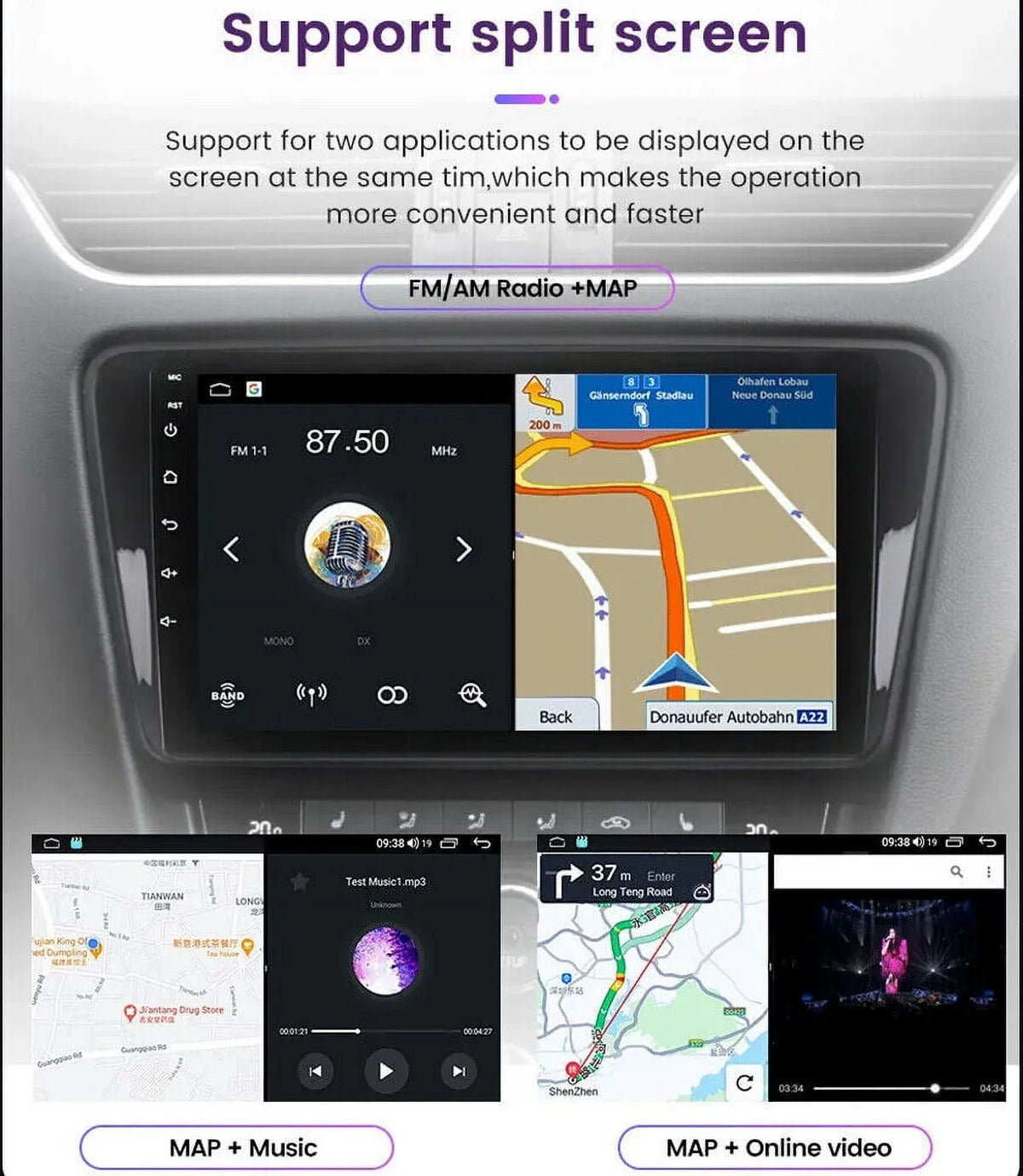 ANDROID 4G STEREO HONDA CARPLAY CIVIC 12 CAR GPS RADIO 2016-2020 9" FOR APPLE