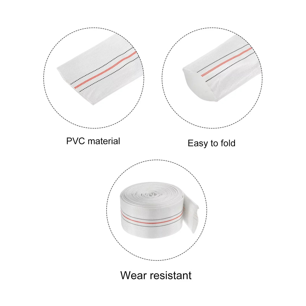 Swimming Hose Flat Lightweight Pool ID Lay 65mm Reinforced for Hose Discharge 49ft Backwash