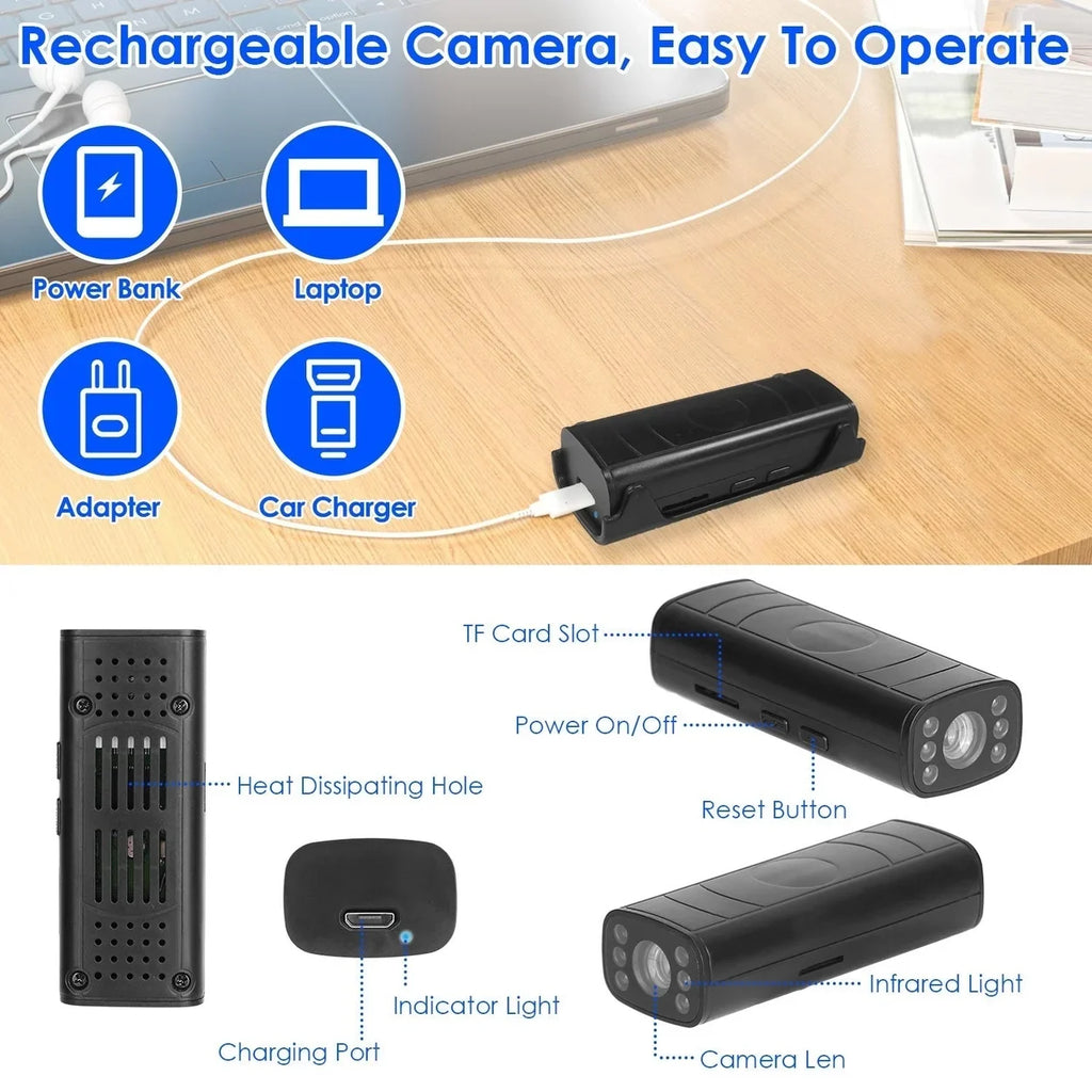 Vehicle Reverse Camera Camera Flexible Night Camera Guide Base Backup Vision Hitch Wireless with Rechargeable Adhesive