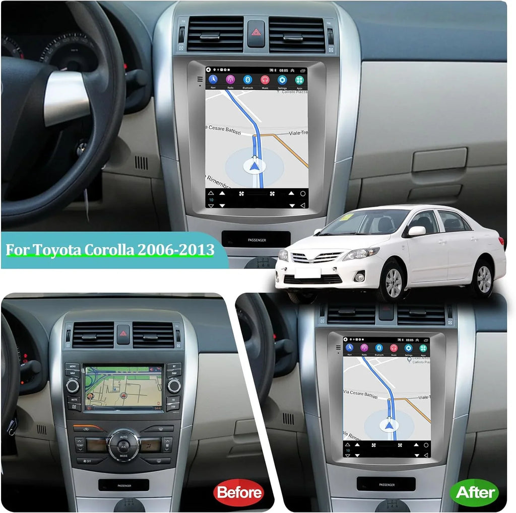 and Mirror Corolla Radio Stereo with Auto Carplay THONZER + 2+32G Android HiFi WiFi Toyota SWC Link Touchscreen - Car GPS for Backup Inch Android 9.7 2006-2013 Camera AHD USB