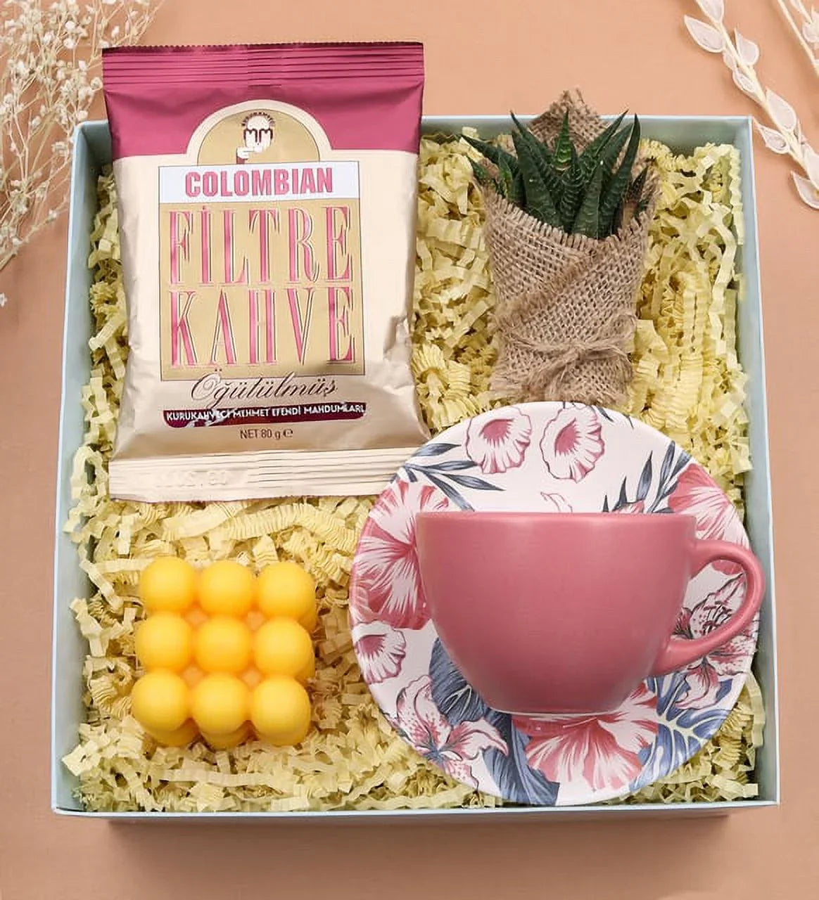Coffee Mehmet Efendi Candle Orange Sukulent Flower Cup Set Pink & Bubble Filter Live & Gift Colombian &