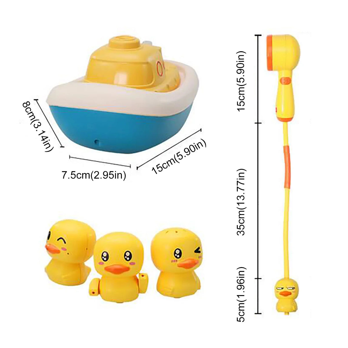 YHAIOGS Kinds TOys, Shower Water 3 Ship Electric Spray Revolving of Ducks TOys, Baby