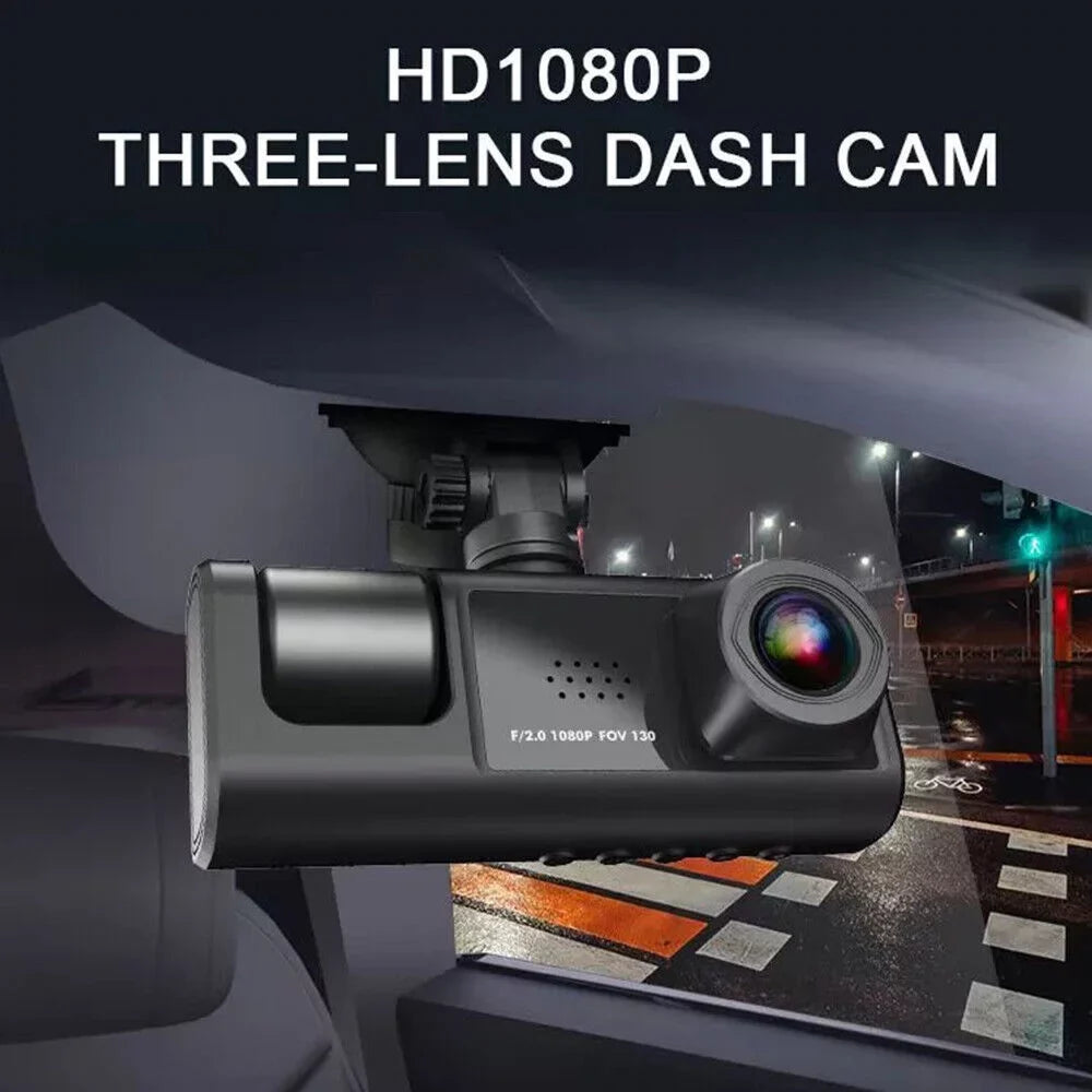 Dual Front/Rear/Inside Car Kqiang Dash HD Cam 1080P G-sensor Camera Lens Video Recorder