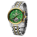 Automatic Mens Dress OLEVS Watches Diamond Business Stainless for Watches Steel Band Skeleton Men Self-Winding Luxury