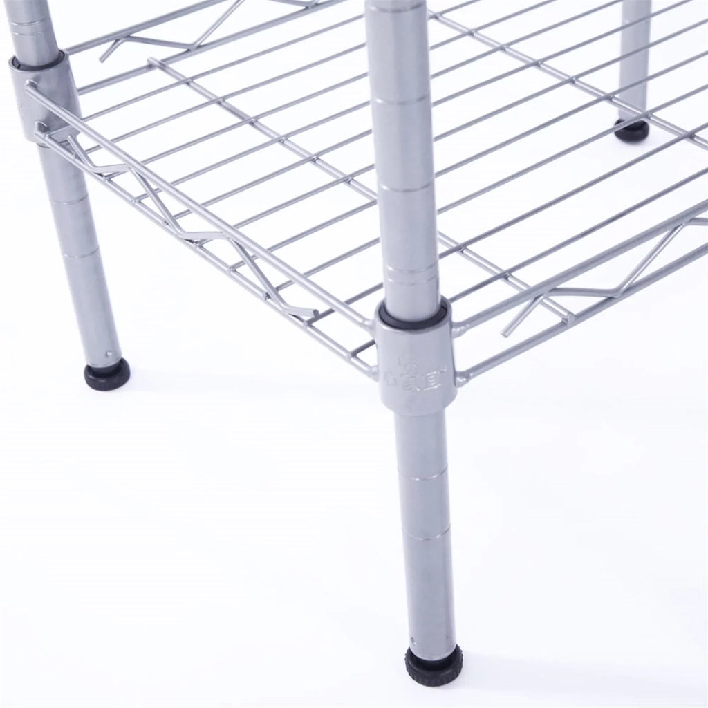 Unit for Organization Shelving Adjustable Kitchen 9.84 Closet Rack 31.5H) (Silver, CAIHONG 13.77L Bathroom Storage Perfect Organizer Wx Laundry Metal Pantry x Wire 4-Tier