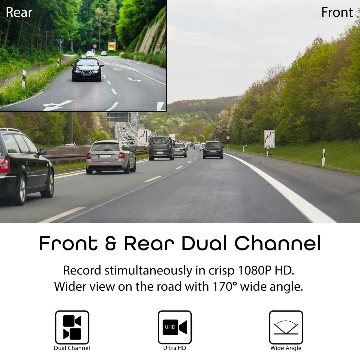 V1LG Dash 1080p Rexing Car Channel Dual FHD Cam