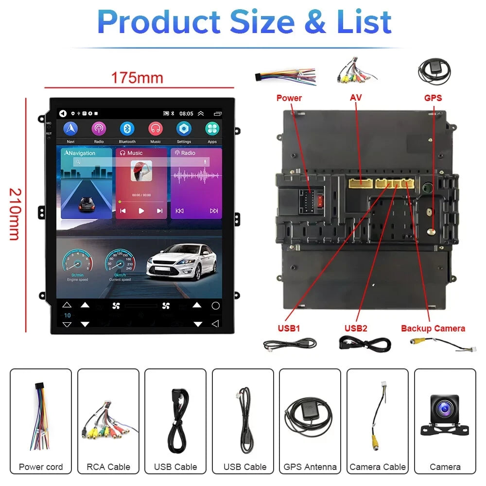 2007-2012 Cadillac AHD Auto GPS for Backup Radio Carplay Touchscreen Android Car 9.7'' Camera SLS/Escalade Android WIFI Stereo USB, Podofo 2+32G Wireless FM Bluetooth