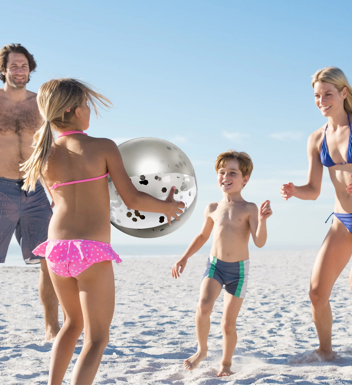 '- Premium 16 Balls, Bundle Duty Water Float for 4 Heavy Toys Size Balls Inch, Decor Pool Pack Beach Inflatable Fun Confetti Silver Gold Pool - 4 Mozlly of Party, Vacation, Beach, of & Set Lake,