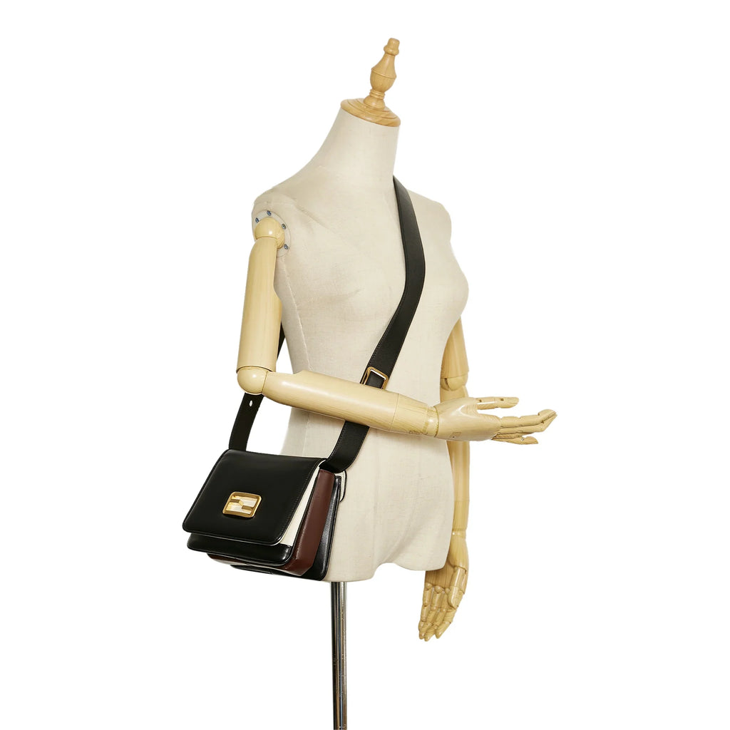 Calf Unisex Leather Authenticated Pre-Owned Crossbody Bag ID Small Fendi (Good)