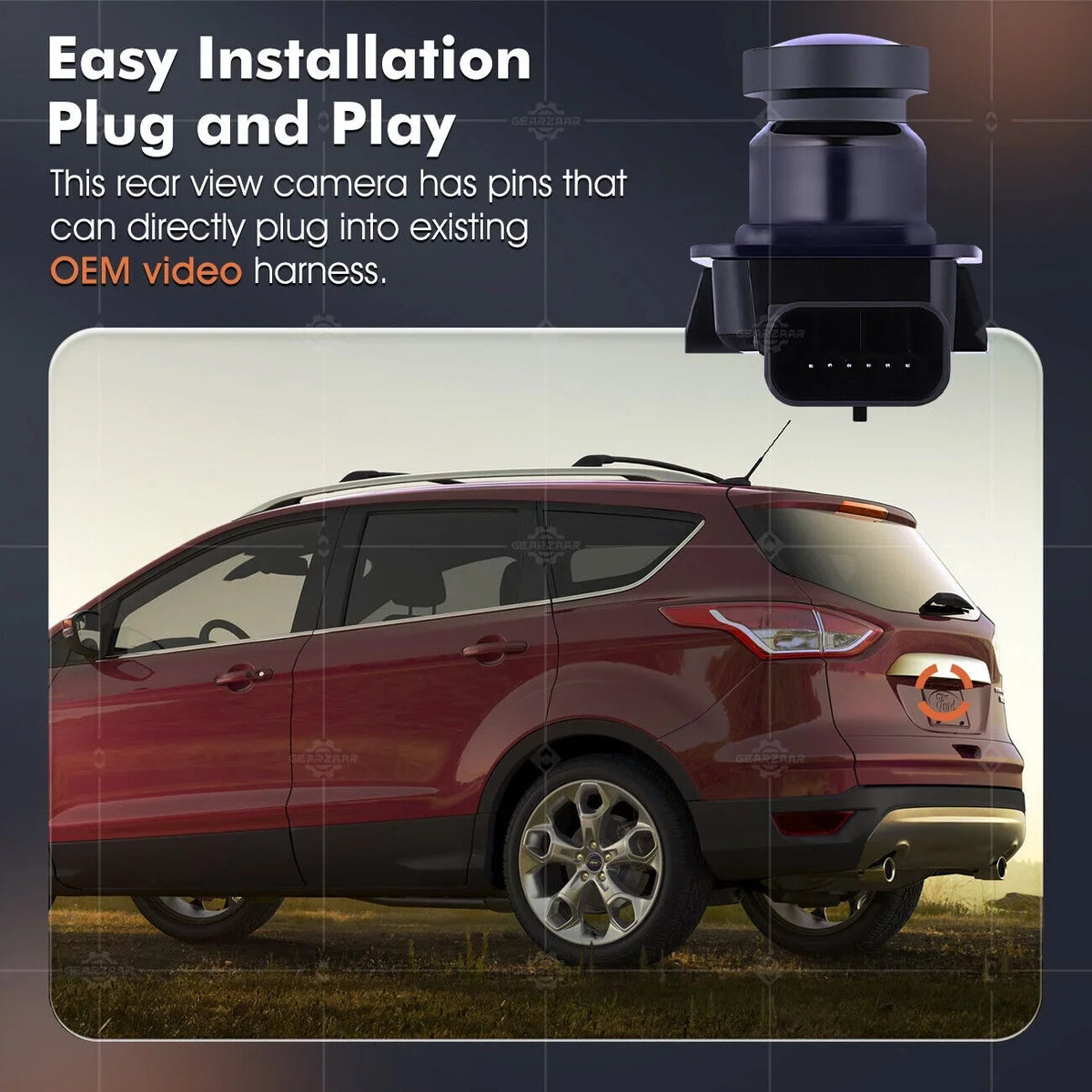 EJ5Z19G490A 2015 GJ5T19G490AD 2016 2014 Ford Back Escape Rear Up Camera For View