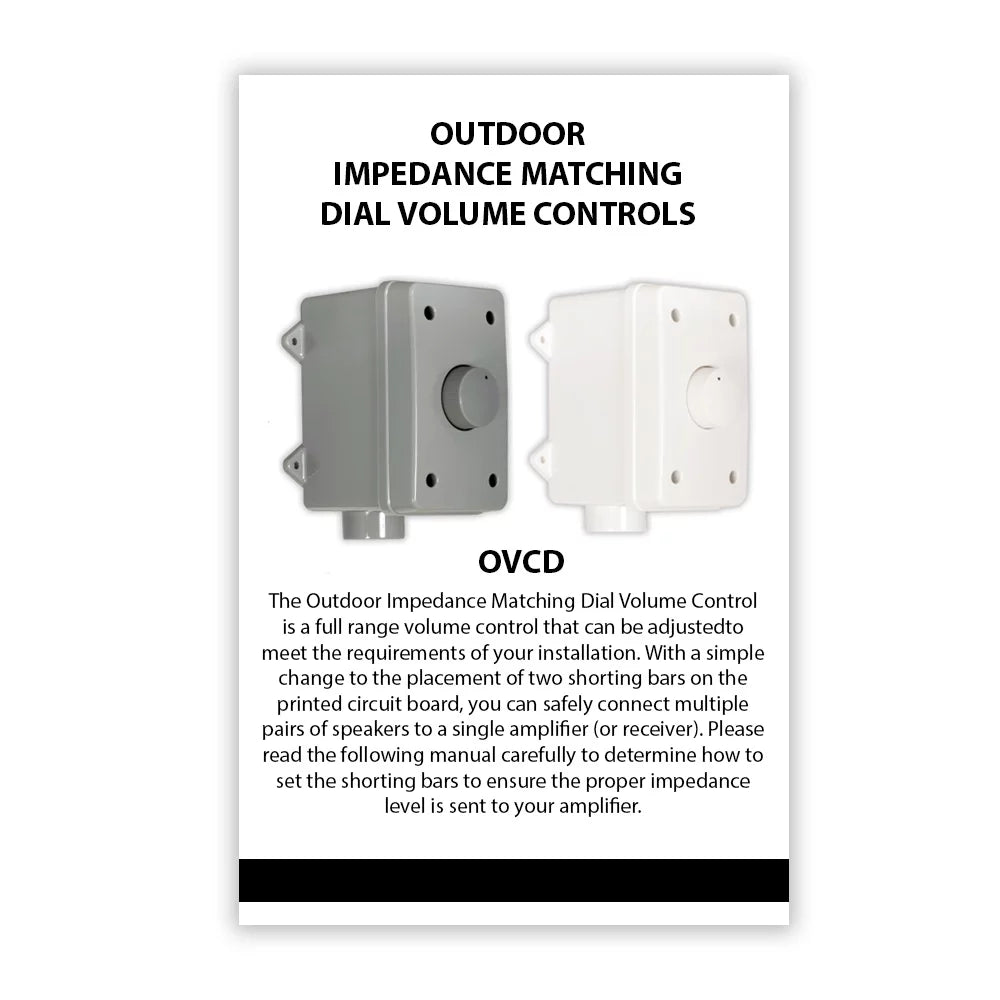 Volume Controls Theater White OVCDW 3 Solutions Set Weatherproof Outdoor Piece