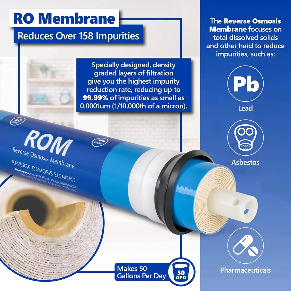 with Filters Osmosis Set \u2013 System Filters 23 Membrane inch GAC Sediment GPD Filters Carbon 50 Reverse \u2013 RO ACB Express Water Replacement \u2013 SED Filter Year PAC 10 3 Size