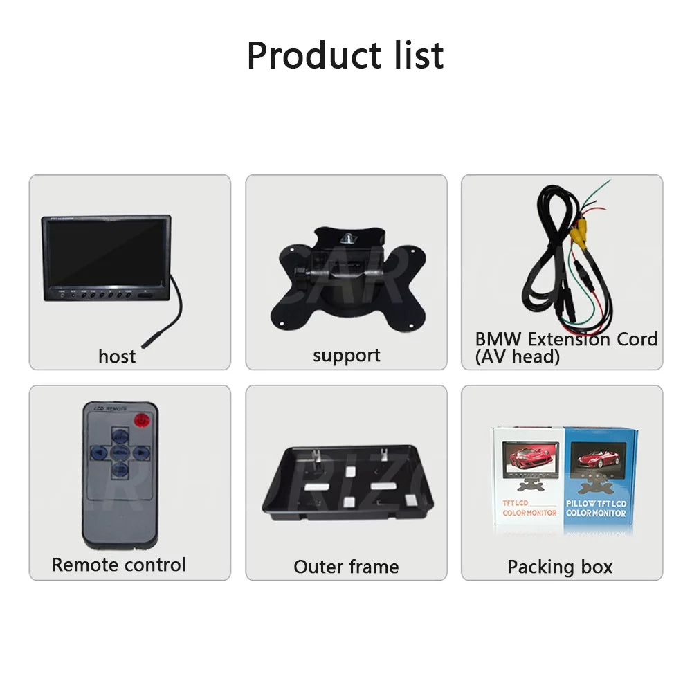 to Color and Video for Install Reverse,Front-View, Camera HD LCD Reverse Input Monitor, Car 9 Rear Inch Connection. Camera Display View TFT Rear View Backup Side-View Easy Two-Way
